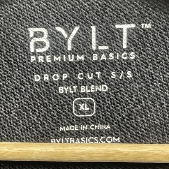BYLT Mens Premium Basics Drop-Cut S/S T-Shirt Black XL - Picture 3 of 5